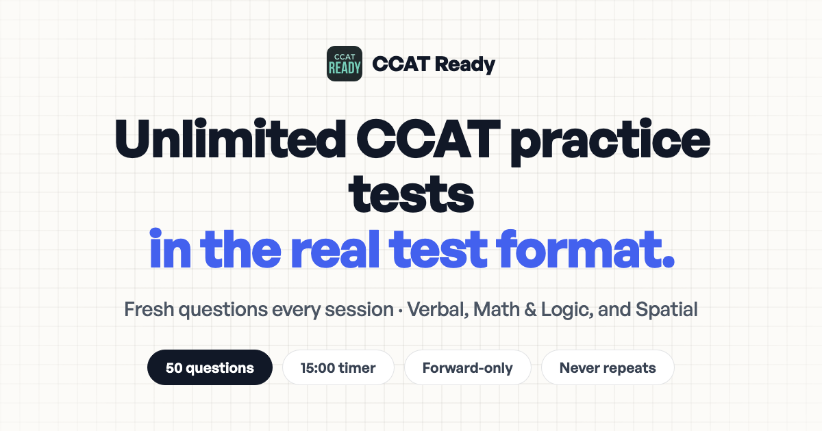 CCAT Practice Test — Unlimited Tests | CCAT Ready